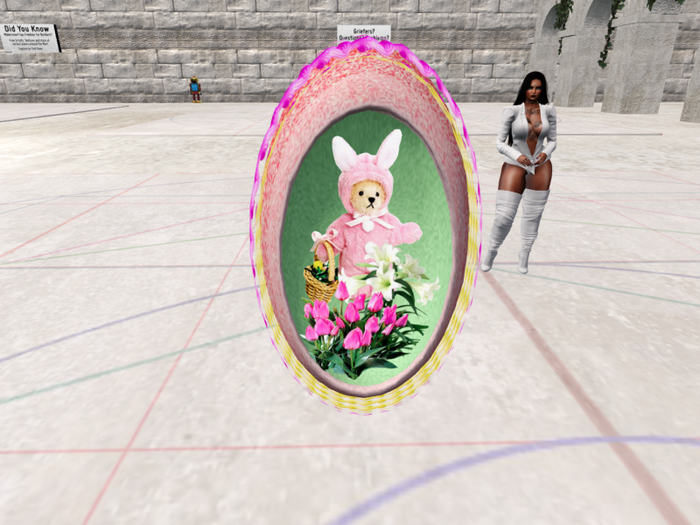 Boxed Panoramic Pink Bunny Easter Egg