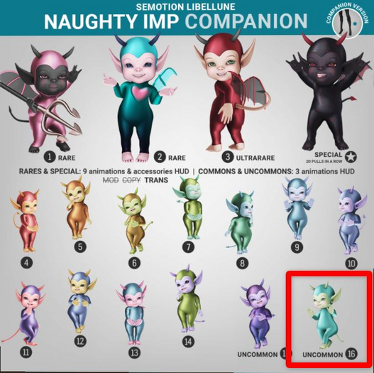 SEmotion Libellune Naughty Imp Companion UNCOMMON 16