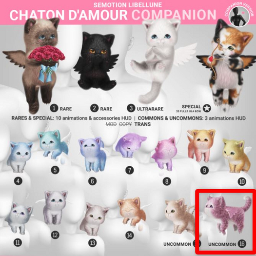 SEmotion Libellune Chaton DAmour Companion UNCOMMON 16
