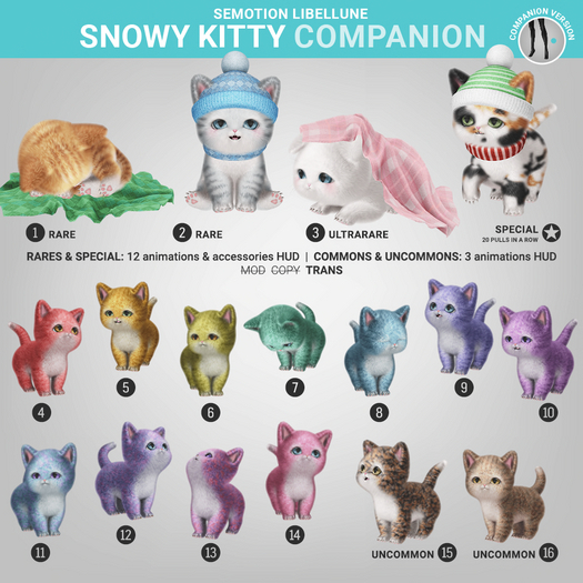 SEmotion Libellune Snowy Kitty Companion RARE 02