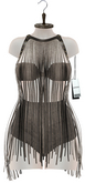 Asteria"Lucia" Fringed Top - Short Taupe