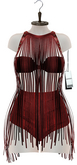 Asteria"Lucia" Fringed Top - Short Red