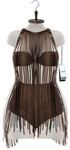 Asteria"Lucia" Fringed Top - Short Brown