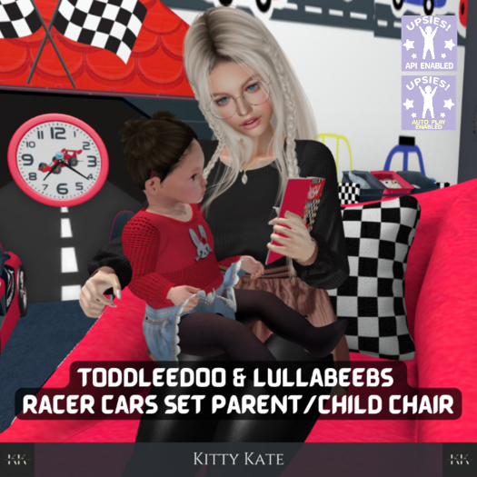 {KK} TD & Lullabeebs Racer Cars Parent/kid Beanbag Chair (MyStory Compatible version included) Upsies Autoplay Ready