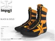 Impact :: Unisex Boxing Shoes :: Black & Gold :: {kokoia}