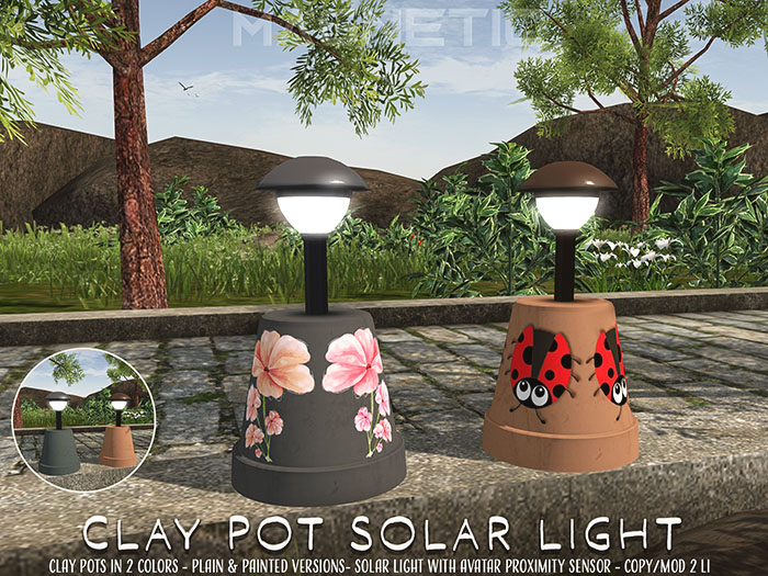 Magnetic - Clay Pot Solar Light