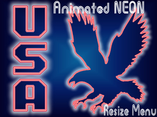  ★★★★★ ~ USA Eagle - Animated Neon - Resize Menu