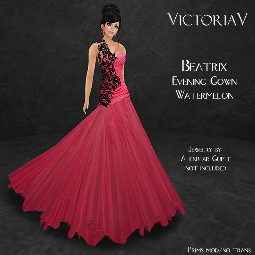 VictoriaV - Beatrix Evening Gown Watermelon