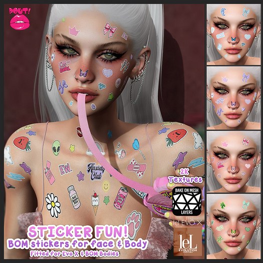 [POUT!] Sticker Fun - BOM face & Body stickers