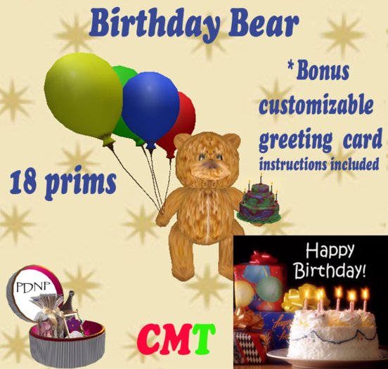 PDN: BIRTHDAY BEAR BOXED
