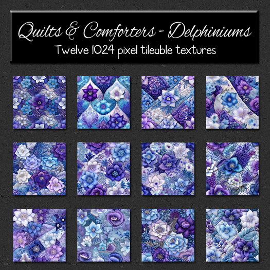 *Wallflowers* Quilts & Comforters - Delphiniums