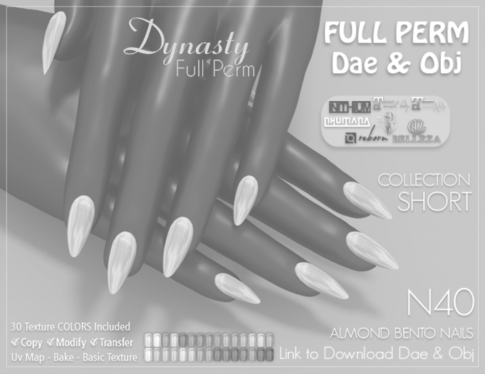 *DEMO* Dynasty - Nails BENTO Almond Short N40