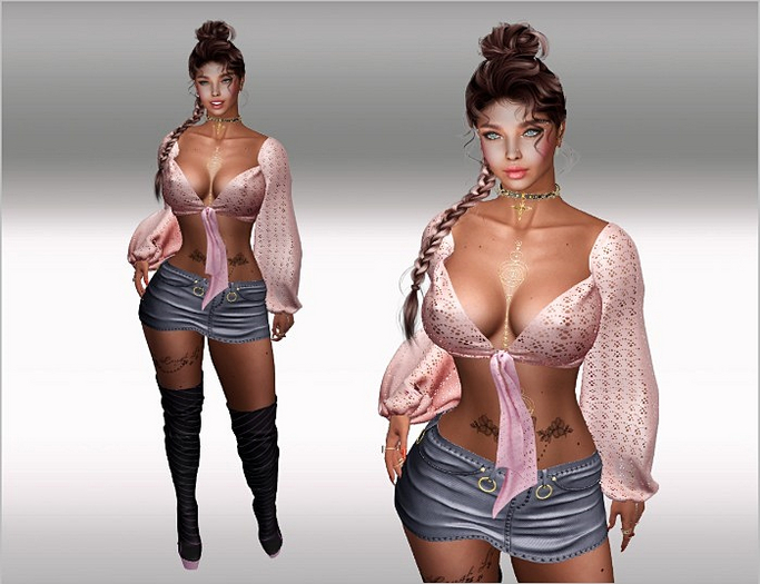 DEMO SET Top,Skirt,Boots