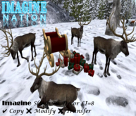 Christmas Present Sleigh & Elk Décor 