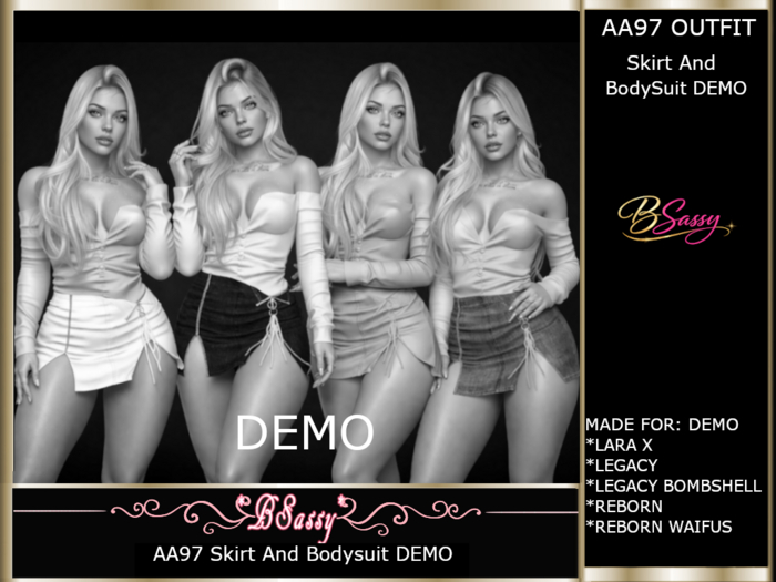 *BSASSY* AA97 BODYSUIT AND SKIRT DEMO