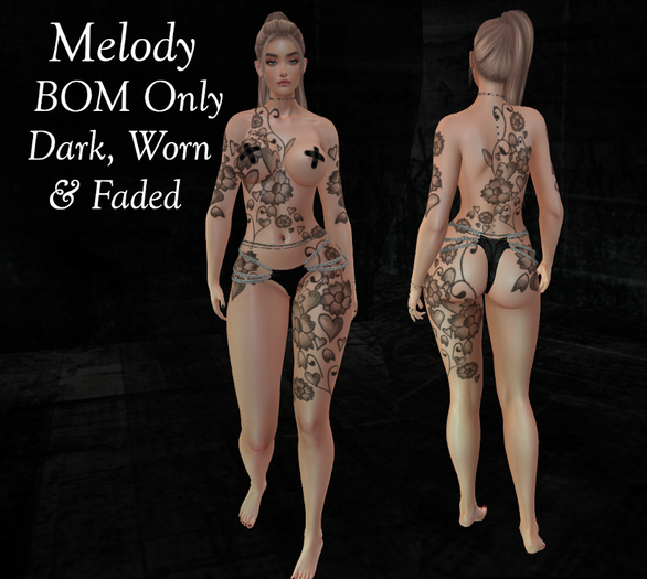Etched  Melody Tattoo