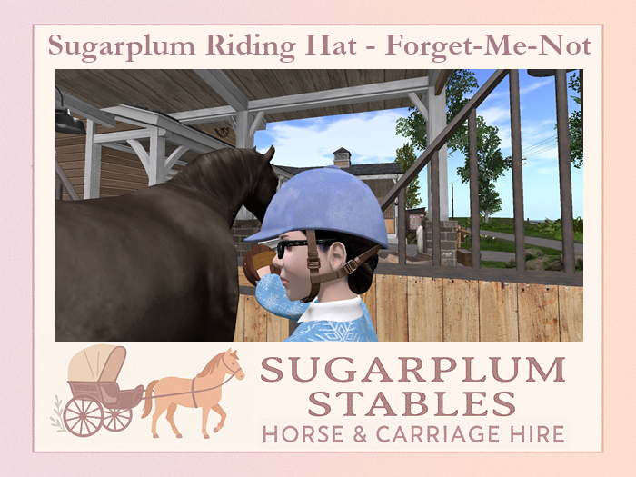 *Sugarplum Stables* Velvet Riding Hat - Forget-Me-Not