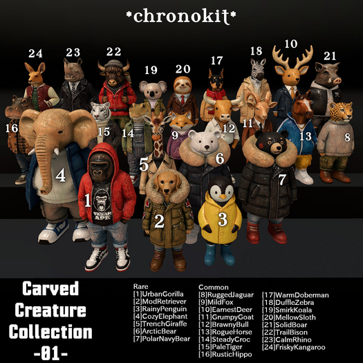 *chronokit* CarvedCreatureCollection_01_SteadyCroc