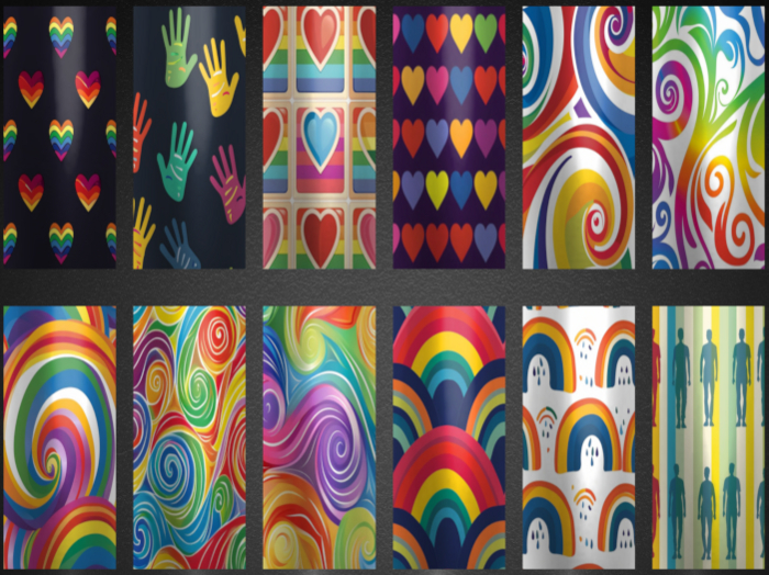 Rainbow Pride Nail Texture Hud ONLY "BOXED"