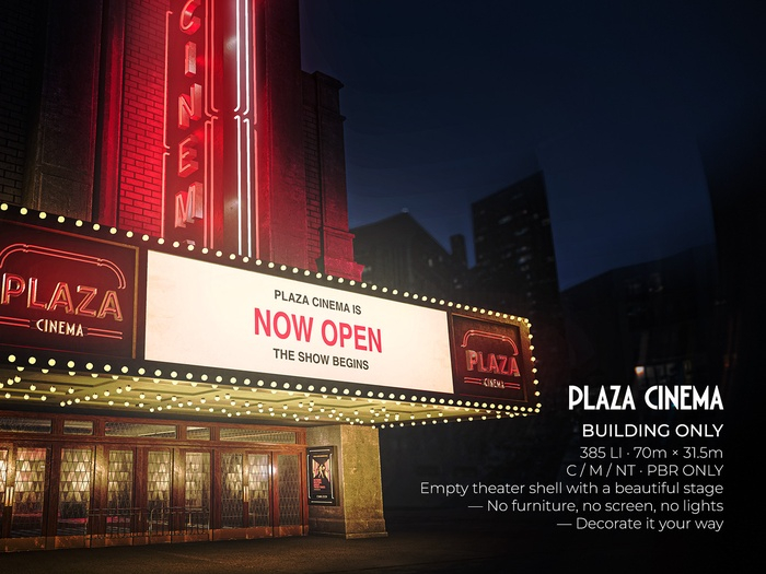 Second Life Marketplace - $NT Plaza Cinema BUILDING (packed)