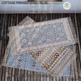 DD Cottage Crate Fringed Rugs Blue