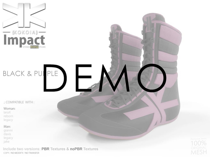 Demo :: Impact :: Unisex Boxing Shoes :: Black & Purple