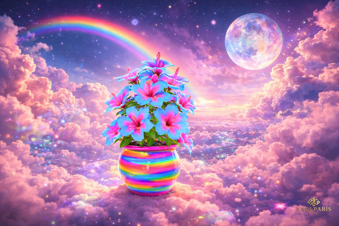 Rainbow Hibiscus Plant – Colorful Decorative Flower Potted Plant