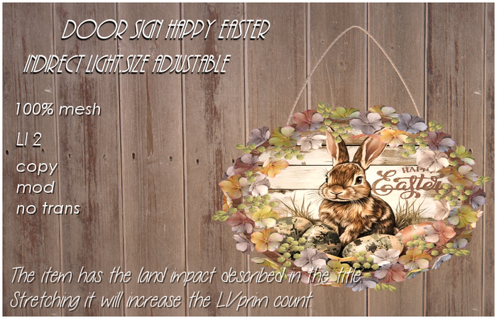 Door sign happy easter