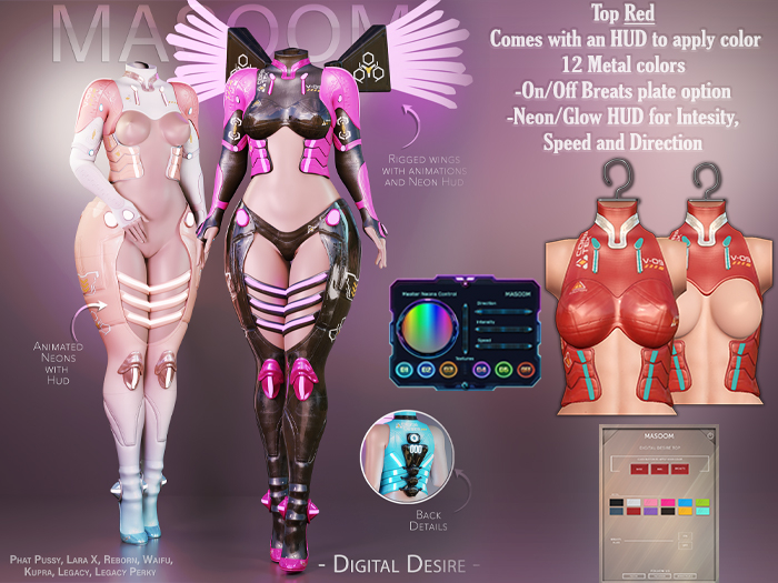[[ Masoom ]] Digital Desire Top - Red