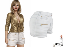 DEMO Female White Casual Mini Denim Shorts for Maitreya 5.3 LaraX Ebody Reborn Legacy