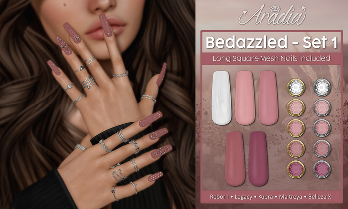 Aradia - Bedazzled Nails Set 1 [Long Square]