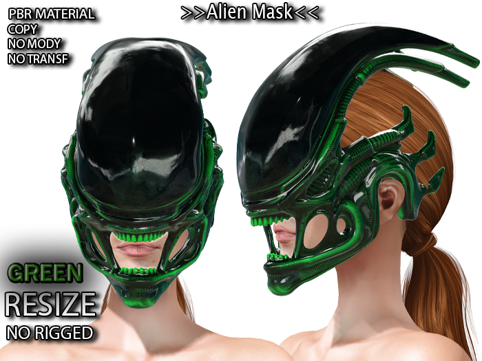 **Alien Mask Female (GREEN)**PlayFullMesh