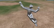 One Prim Figure B: superhero landing pose; fullperms with map