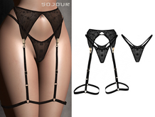 SOJOUR - Veronika garter & thong - black