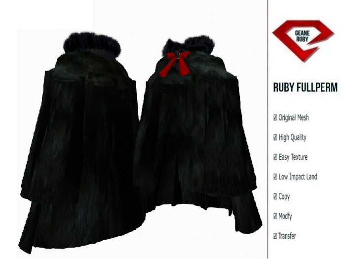 386 [Ruby Full Perm] Dracul Cape Mesh Non Rigg