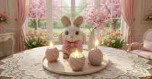 <Aphrodite> Easter centerpiece with egg candles & Easter bunny