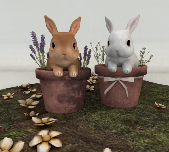 +Half-Deer Cute Spring Bunny Planter  2 piece set