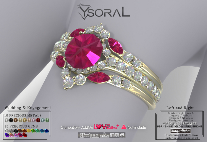 ~~ Ysoral ~~ .:Wedding Ring & Engagement Sophia :.( Rigged & Unrigged) 