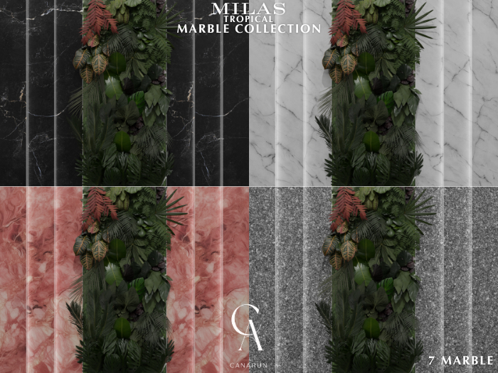Milas Marble Tropical Wall - CANARUN - (Rezzme)