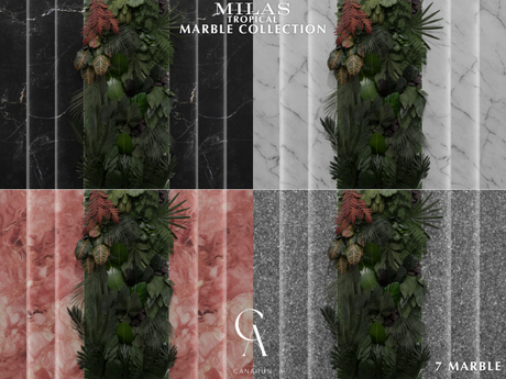 Milas Marble Tropical Wall