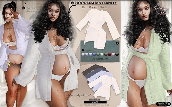 Hoodlem - Maternity Bath Robe Collection (Babybump+,RB-BORK-M)