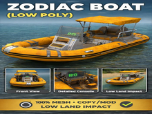 Low Poly Zodiac Boat – Inflatable Motor Boat  3D mode y
