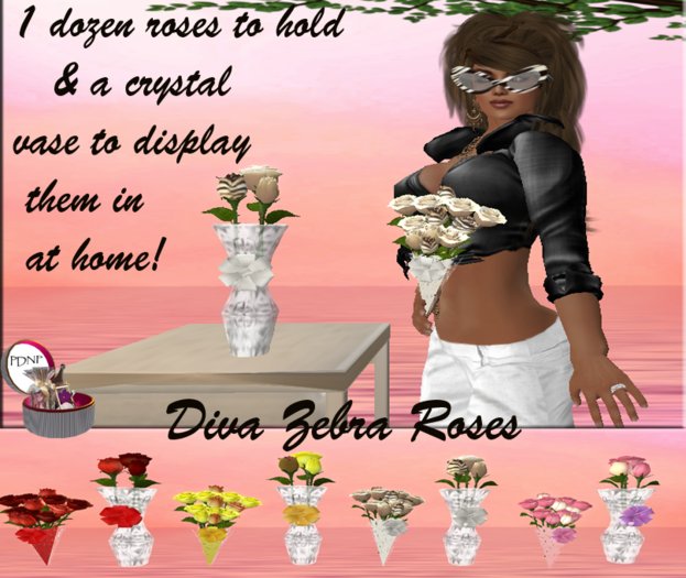 PDN: WHITE DIVA ZEBRA ROSE COMBO BOXED