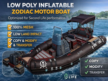 Low Poly Zodiac Boat – Inflatable Motor Boat  3D mode rb