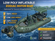 Low Low Poly Zodiac Boat – Inflatable Motor Boat   3D mode g