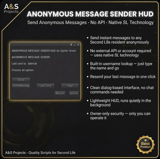 ANONYMOUS MESSAGE SENDER HUD 