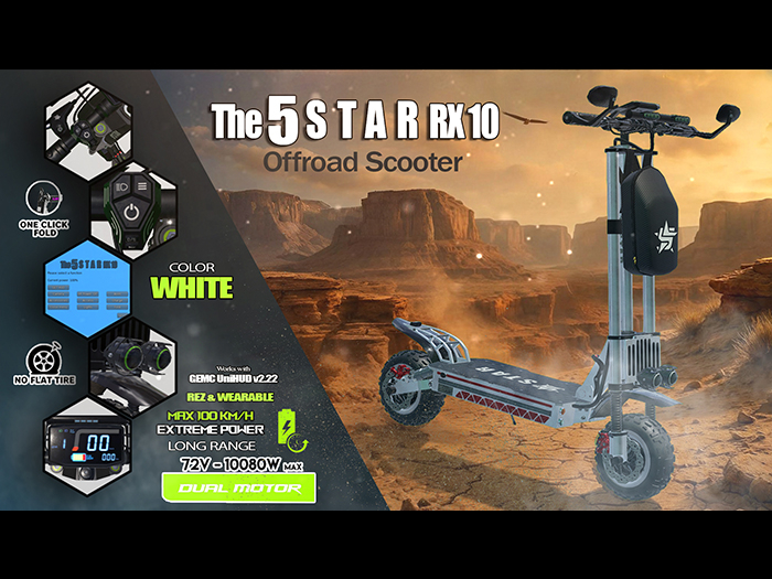 The 5 STAR RX10 Offroad Scooter ( WHITE ) V-1.0