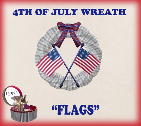 PDN: 4TH OF JULY WREATH FLAGS BX