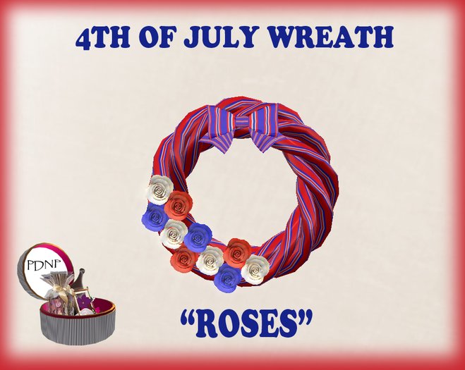 PDN: 4TH OF JULY WREATH ROSES BX