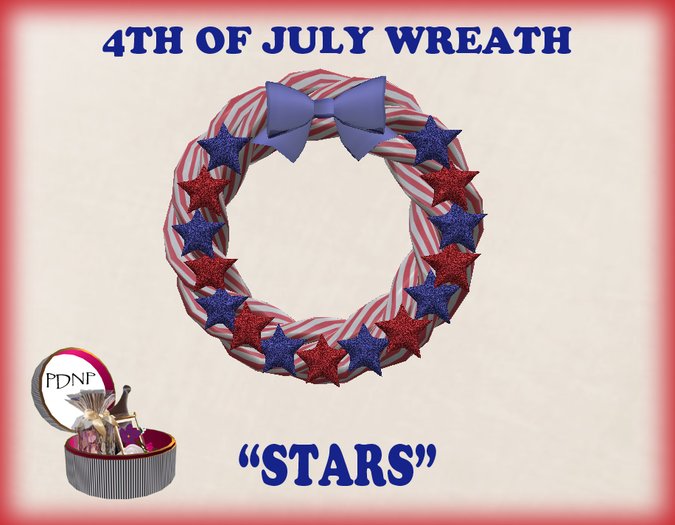 PDN: 4TH OF JULY WREATH STARS BX